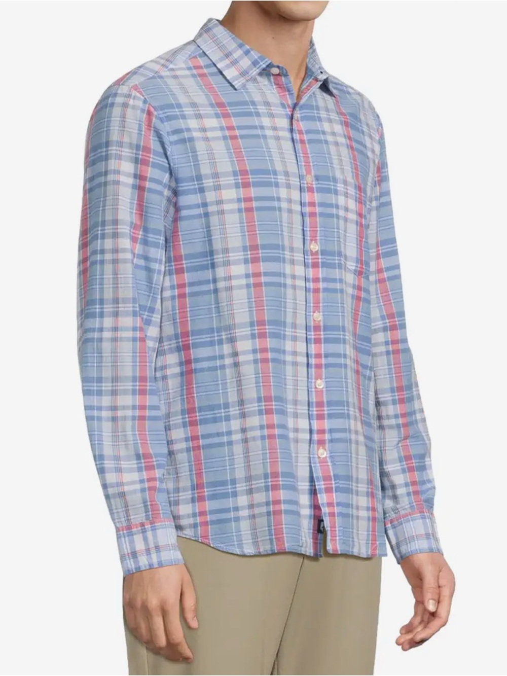 NWT! Vineyard Vines Rockland Blue and Red Plaid Cotton Button-Down Shirt, Medium